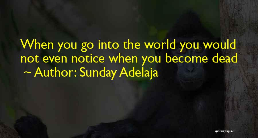 Sunday Adelaja Quotes: When You Go Into The World You Would Not Even Notice When You Become Dead