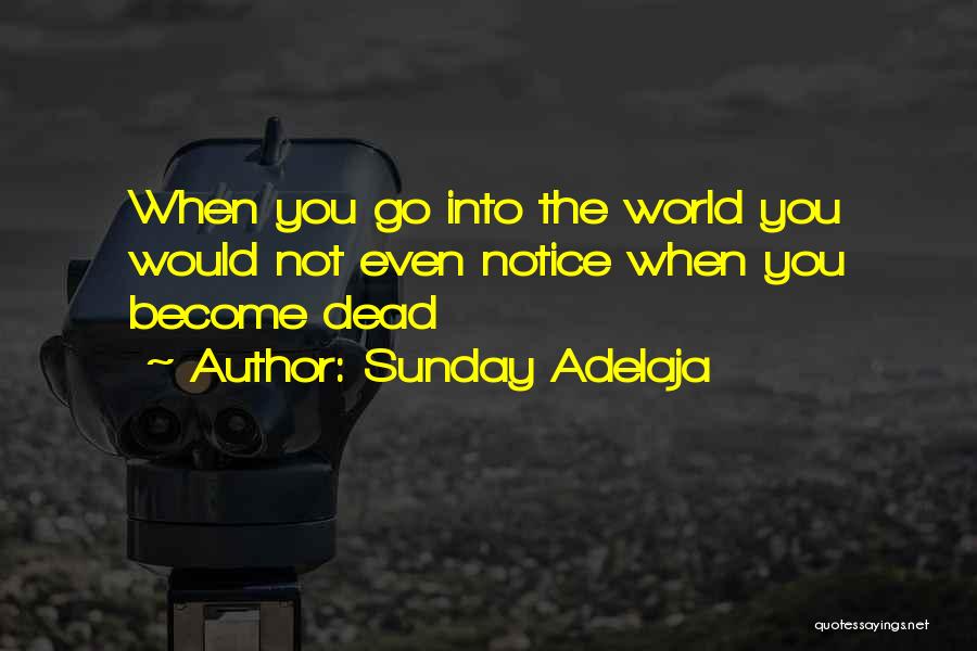 Sunday Adelaja Quotes: When You Go Into The World You Would Not Even Notice When You Become Dead