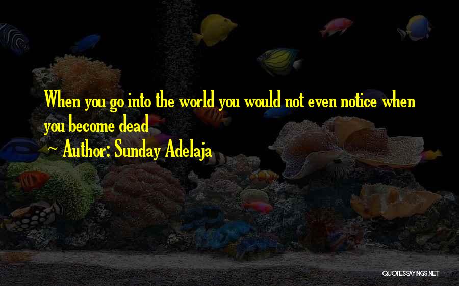 Sunday Adelaja Quotes: When You Go Into The World You Would Not Even Notice When You Become Dead