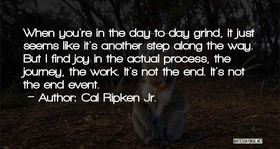 Cal Ripken Jr. Quotes: When You're In The Day-to-day Grind, It Just Seems Like It's Another Step Along The Way. But I Find Joy