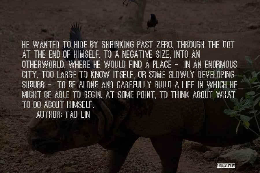 Tao Lin Quotes: He Wanted To Hide By Shrinking Past Zero, Through The Dot At The End Of Himself, To A Negative Size,