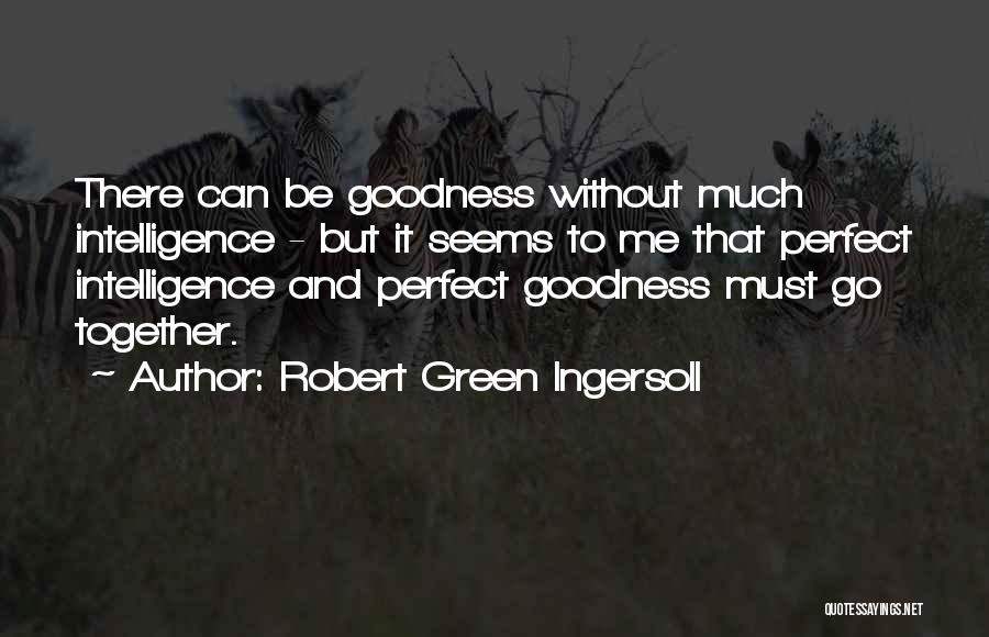 Robert Green Ingersoll Quotes: There Can Be Goodness Without Much Intelligence - But It Seems To Me That Perfect Intelligence And Perfect Goodness Must