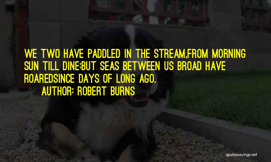 Robert Burns Quotes: We Two Have Paddled In The Stream,from Morning Sun Till Dine;but Seas Between Us Broad Have Roaredsince Days Of Long