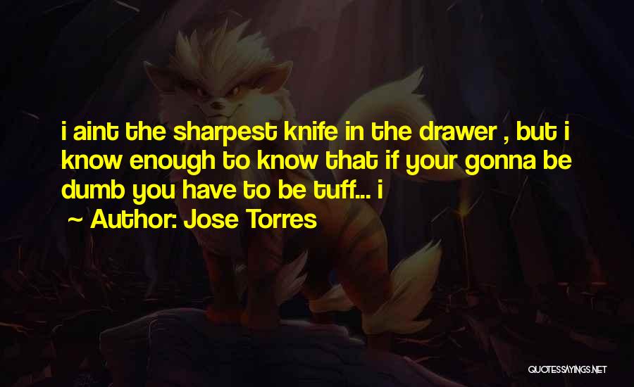 Jose Torres Quotes: I Aint The Sharpest Knife In The Drawer , But I Know Enough To Know That If Your Gonna Be