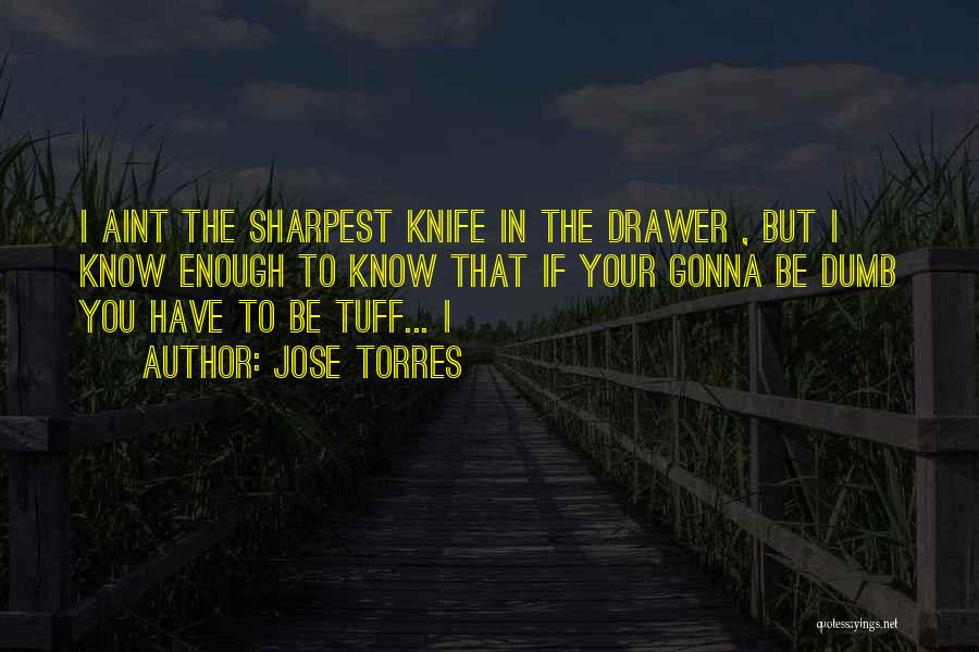 Jose Torres Quotes: I Aint The Sharpest Knife In The Drawer , But I Know Enough To Know That If Your Gonna Be