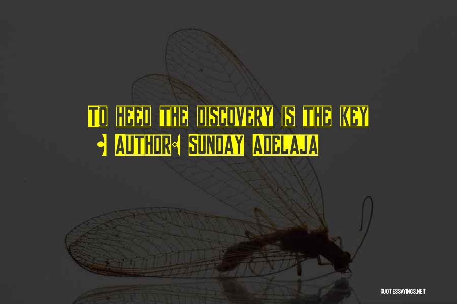 Sunday Adelaja Quotes: To Heed The Discovery Is The Key