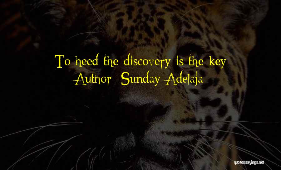 Sunday Adelaja Quotes: To Heed The Discovery Is The Key