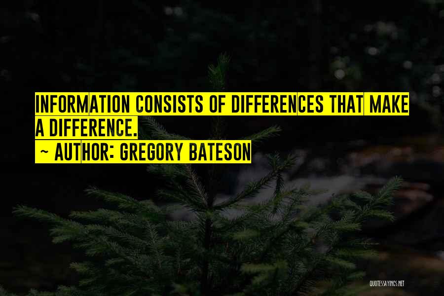 Gregory Bateson Quotes: Information Consists Of Differences That Make A Difference.