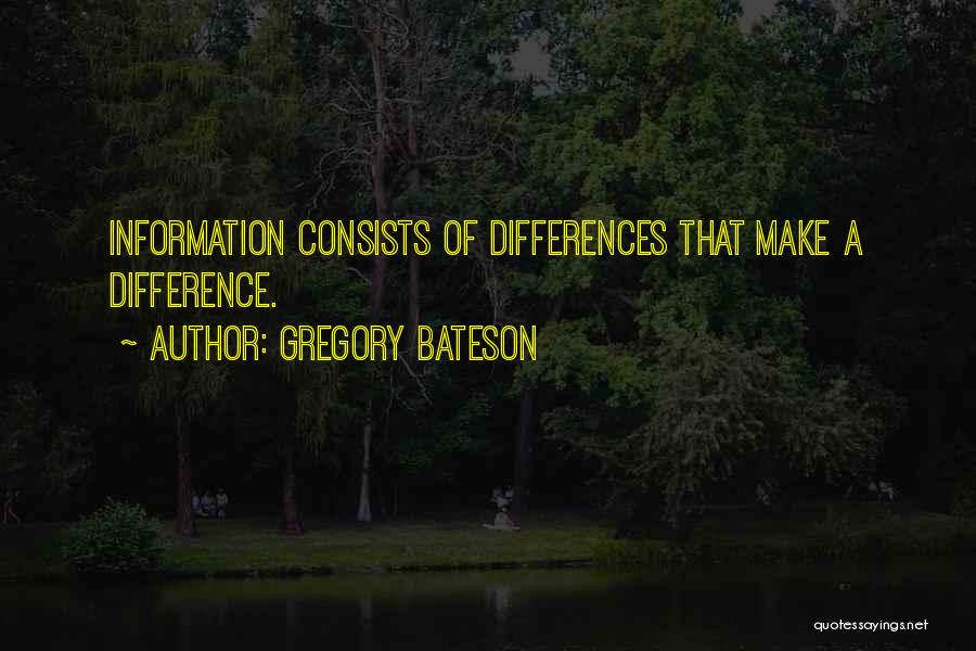 Gregory Bateson Quotes: Information Consists Of Differences That Make A Difference.