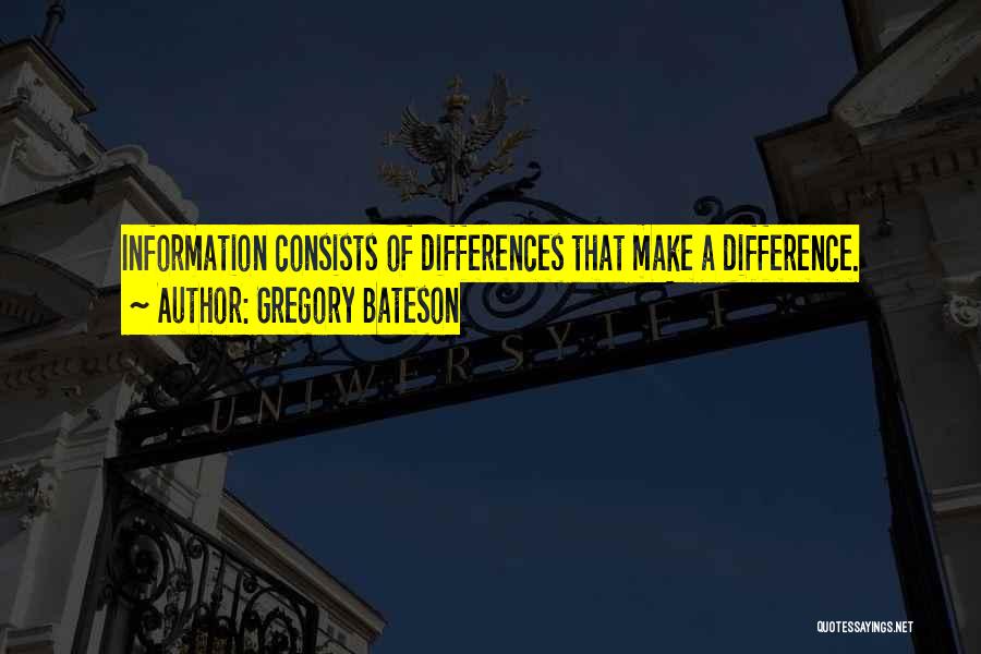 Gregory Bateson Quotes: Information Consists Of Differences That Make A Difference.