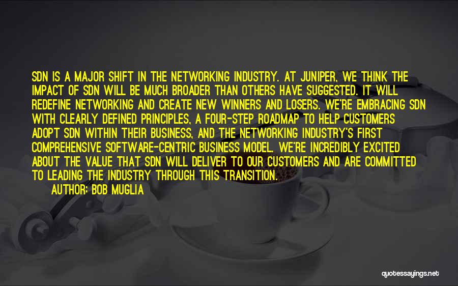 Bob Muglia Quotes: Sdn Is A Major Shift In The Networking Industry. At Juniper, We Think The Impact Of Sdn Will Be Much