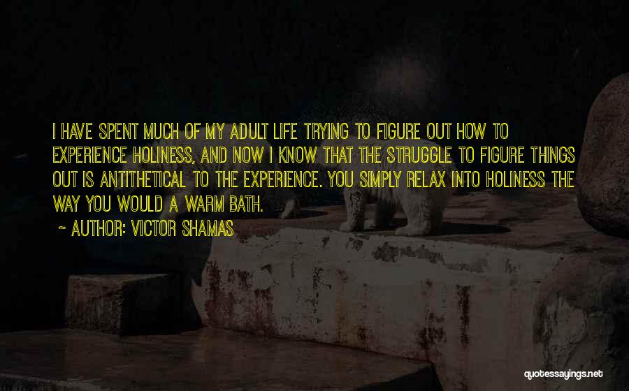 Victor Shamas Quotes: I Have Spent Much Of My Adult Life Trying To Figure Out How To Experience Holiness, And Now I Know