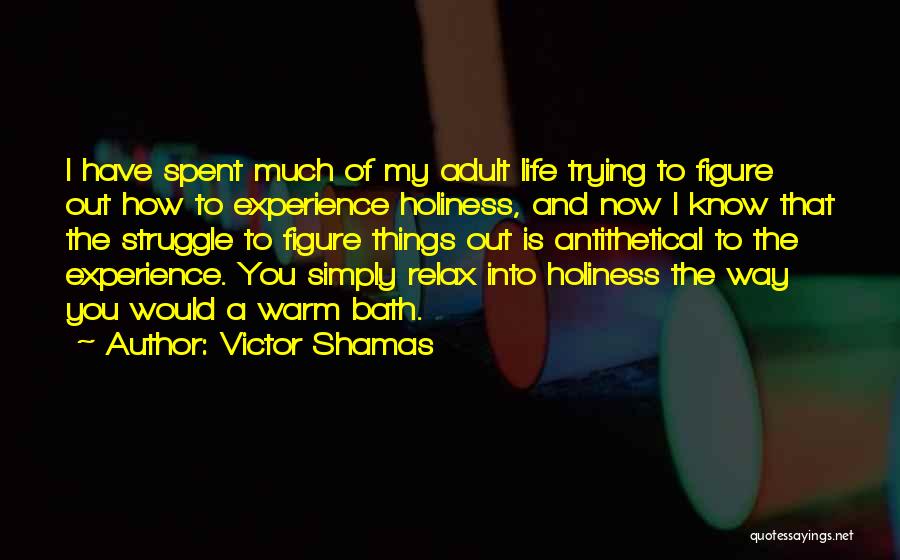 Victor Shamas Quotes: I Have Spent Much Of My Adult Life Trying To Figure Out How To Experience Holiness, And Now I Know