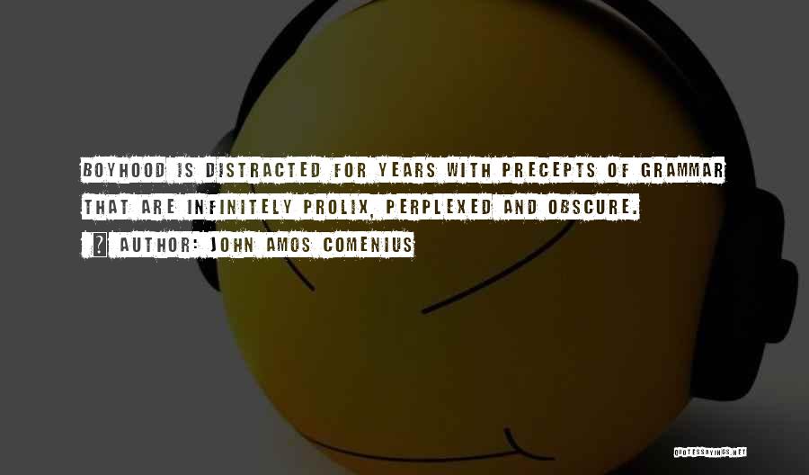 John Amos Comenius Quotes: Boyhood Is Distracted For Years With Precepts Of Grammar That Are Infinitely Prolix, Perplexed And Obscure.