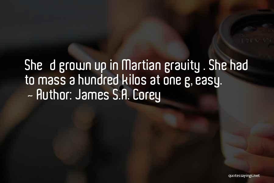 James S.A. Corey Quotes: She'd Grown Up In Martian Gravity . She Had To Mass A Hundred Kilos At One G, Easy.