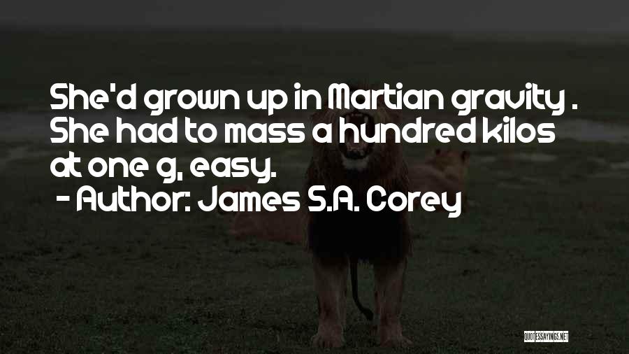 James S.A. Corey Quotes: She'd Grown Up In Martian Gravity . She Had To Mass A Hundred Kilos At One G, Easy.