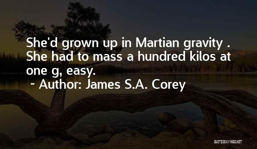 James S.A. Corey Quotes: She'd Grown Up In Martian Gravity . She Had To Mass A Hundred Kilos At One G, Easy.