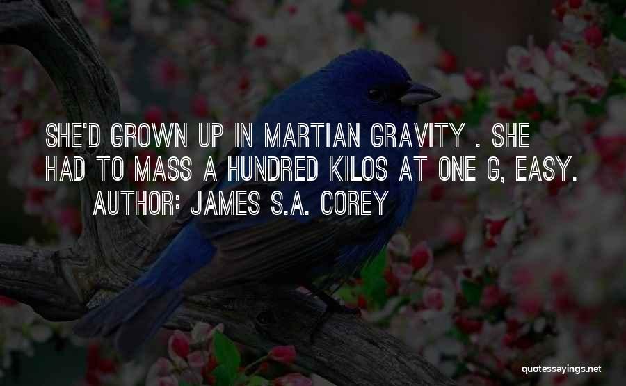 James S.A. Corey Quotes: She'd Grown Up In Martian Gravity . She Had To Mass A Hundred Kilos At One G, Easy.