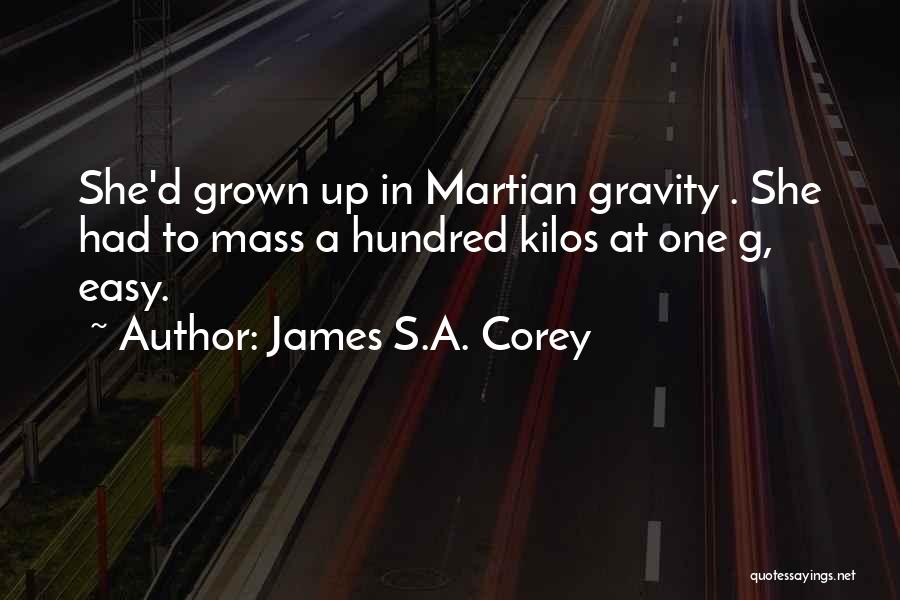 James S.A. Corey Quotes: She'd Grown Up In Martian Gravity . She Had To Mass A Hundred Kilos At One G, Easy.