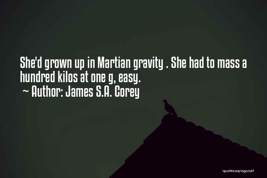 James S.A. Corey Quotes: She'd Grown Up In Martian Gravity . She Had To Mass A Hundred Kilos At One G, Easy.