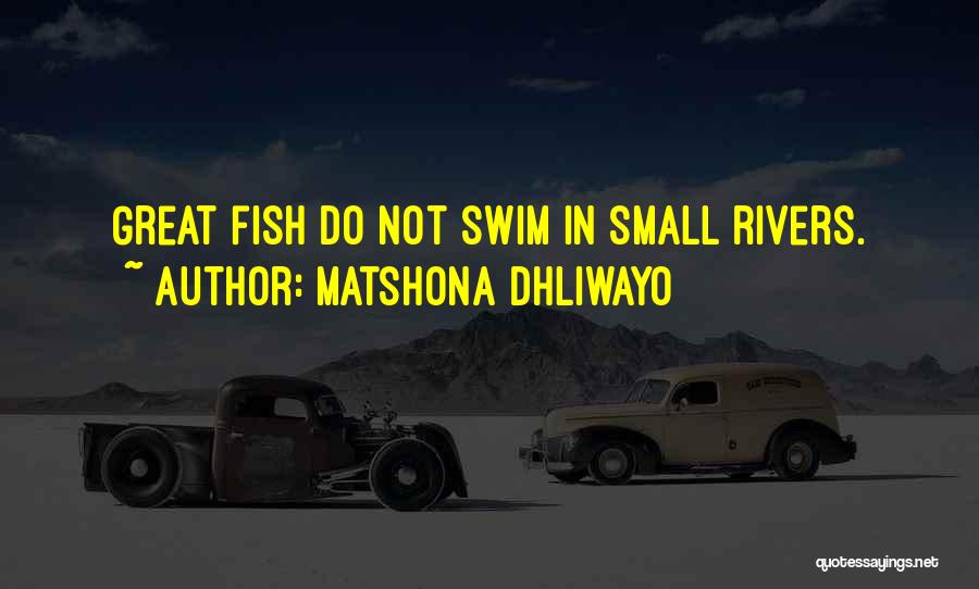 Matshona Dhliwayo Quotes: Great Fish Do Not Swim In Small Rivers.