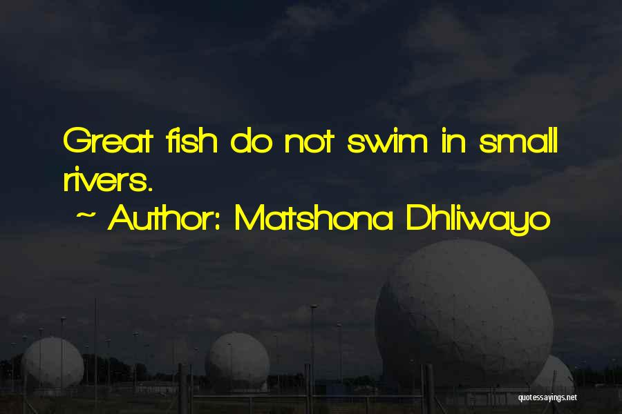 Matshona Dhliwayo Quotes: Great Fish Do Not Swim In Small Rivers.