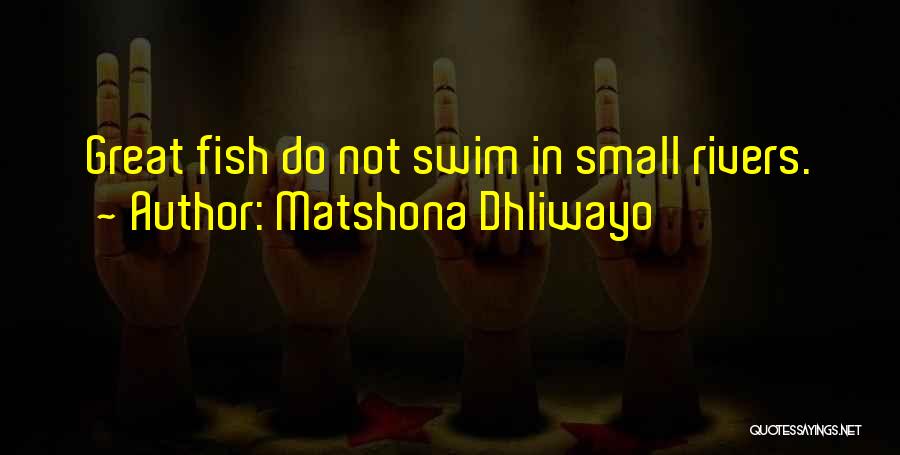 Matshona Dhliwayo Quotes: Great Fish Do Not Swim In Small Rivers.