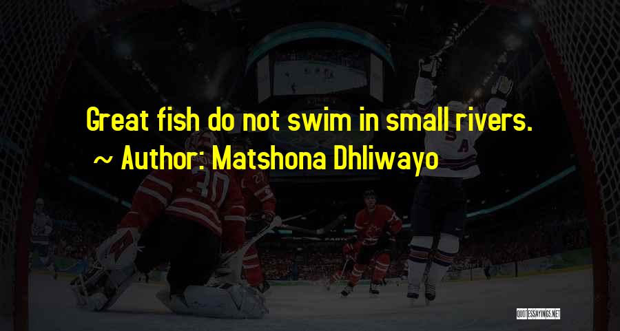 Matshona Dhliwayo Quotes: Great Fish Do Not Swim In Small Rivers.