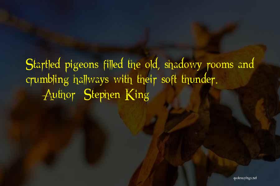 Stephen King Quotes: Startled Pigeons Filled The Old, Shadowy Rooms And Crumbling Hallways With Their Soft Thunder.