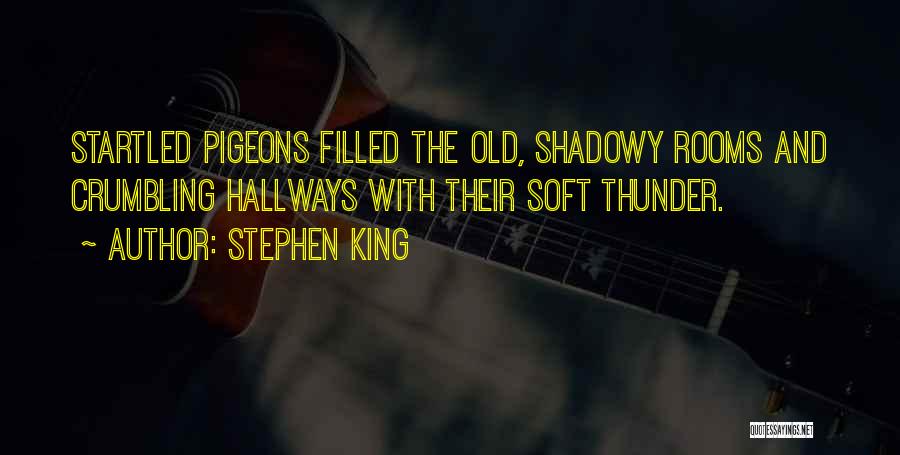 Stephen King Quotes: Startled Pigeons Filled The Old, Shadowy Rooms And Crumbling Hallways With Their Soft Thunder.