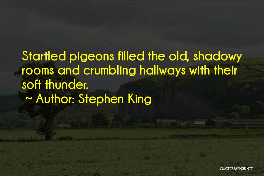 Stephen King Quotes: Startled Pigeons Filled The Old, Shadowy Rooms And Crumbling Hallways With Their Soft Thunder.