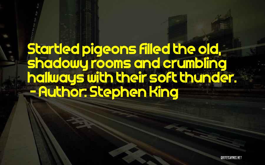 Stephen King Quotes: Startled Pigeons Filled The Old, Shadowy Rooms And Crumbling Hallways With Their Soft Thunder.