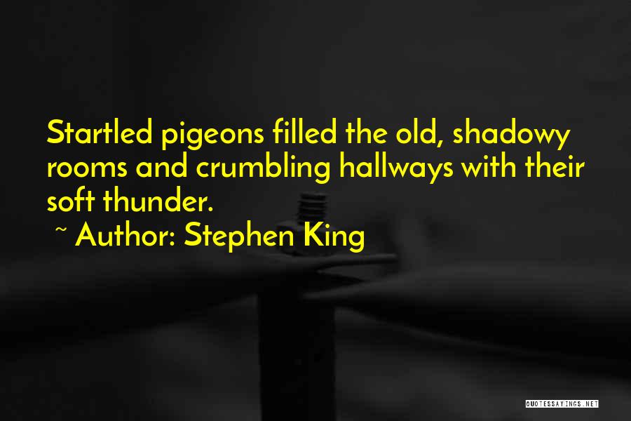 Stephen King Quotes: Startled Pigeons Filled The Old, Shadowy Rooms And Crumbling Hallways With Their Soft Thunder.