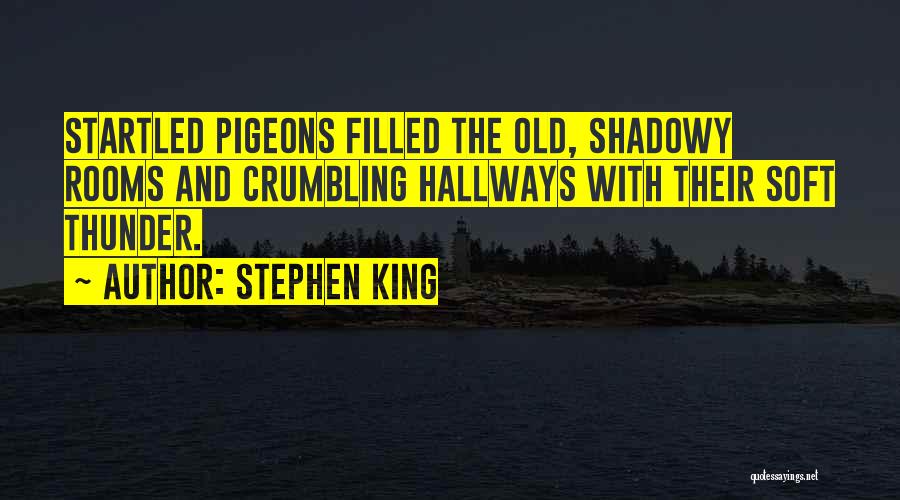Stephen King Quotes: Startled Pigeons Filled The Old, Shadowy Rooms And Crumbling Hallways With Their Soft Thunder.
