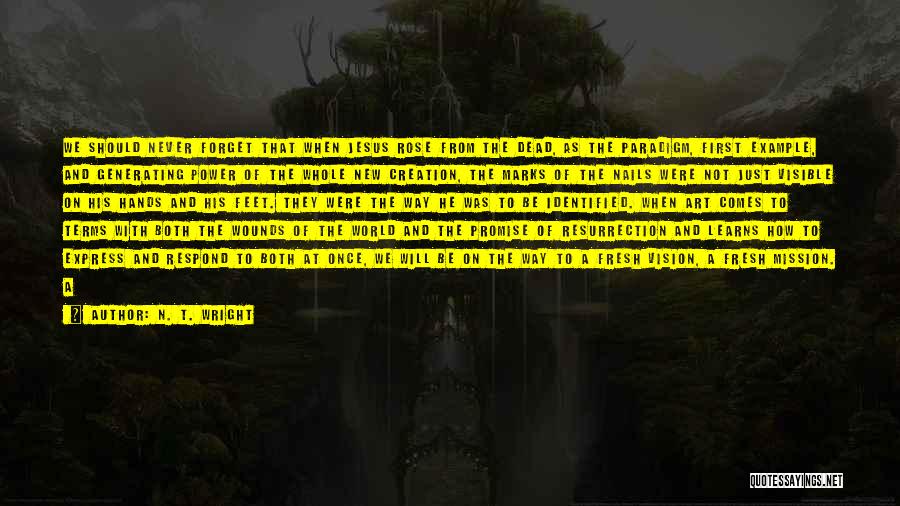 N. T. Wright Quotes: We Should Never Forget That When Jesus Rose From The Dead, As The Paradigm, First Example, And Generating Power Of