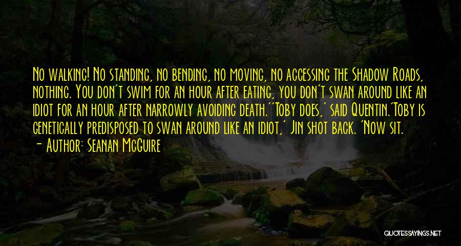 Seanan McGuire Quotes: No Walking! No Standing, No Bending, No Moving, No Accessing The Shadow Roads, Nothing. You Don't Swim For An Hour