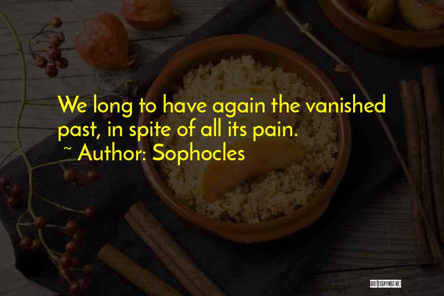 Sophocles Quotes: We Long To Have Again The Vanished Past, In Spite Of All Its Pain.
