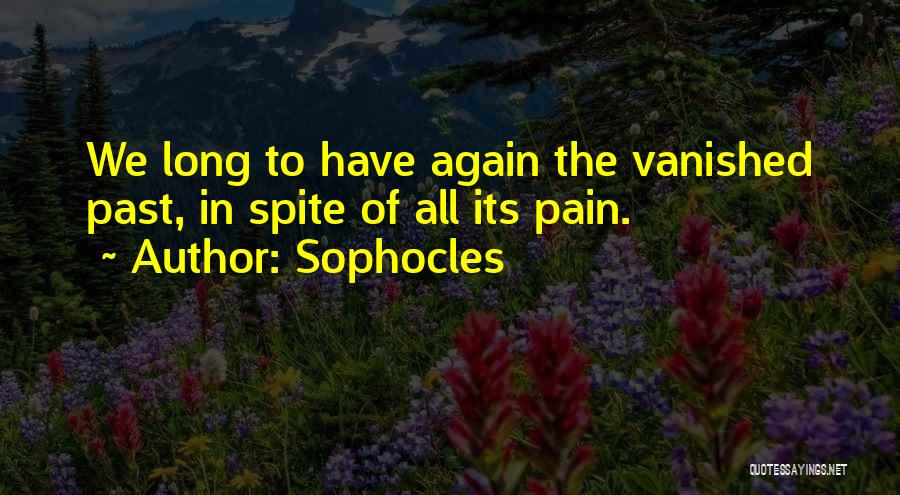 Sophocles Quotes: We Long To Have Again The Vanished Past, In Spite Of All Its Pain.