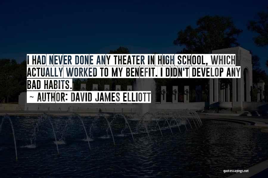 David James Elliott Quotes: I Had Never Done Any Theater In High School, Which Actually Worked To My Benefit. I Didn't Develop Any Bad