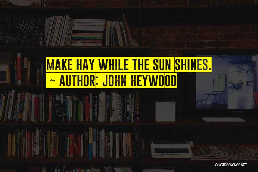John Heywood Quotes: Make Hay While The Sun Shines.