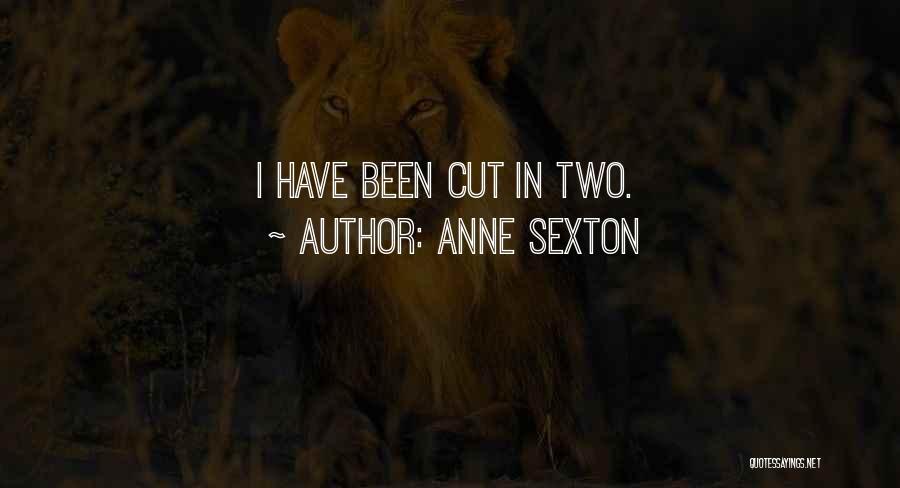 Anne Sexton Quotes: I Have Been Cut In Two.