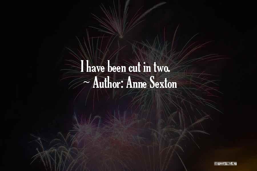 Anne Sexton Quotes: I Have Been Cut In Two.