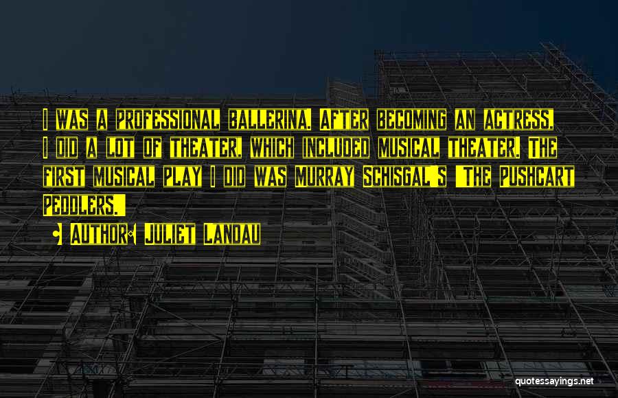Juliet Landau Quotes: I Was A Professional Ballerina. After Becoming An Actress, I Did A Lot Of Theater, Which Included Musical Theater. The