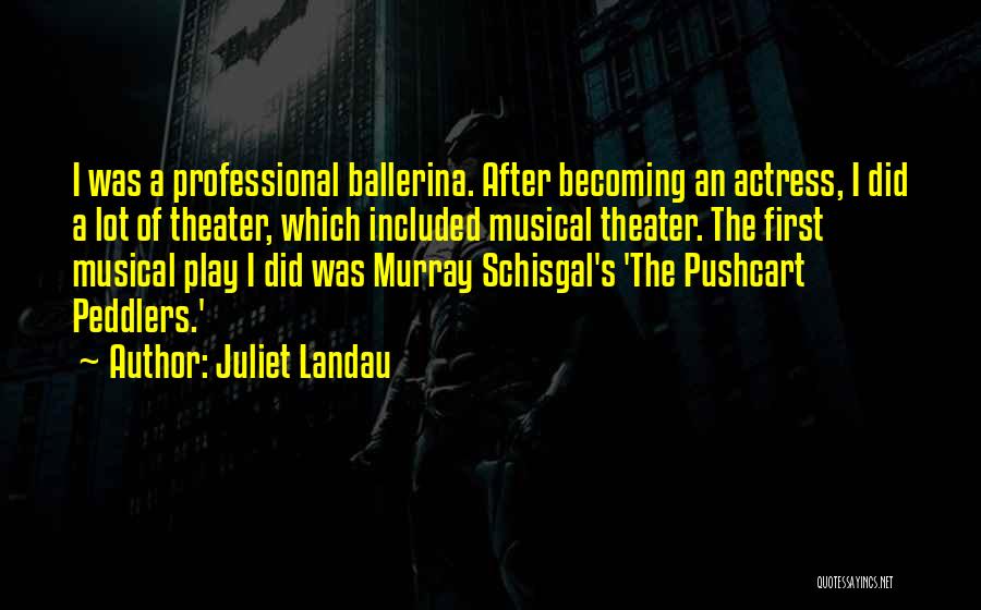 Juliet Landau Quotes: I Was A Professional Ballerina. After Becoming An Actress, I Did A Lot Of Theater, Which Included Musical Theater. The
