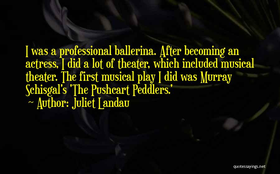 Juliet Landau Quotes: I Was A Professional Ballerina. After Becoming An Actress, I Did A Lot Of Theater, Which Included Musical Theater. The