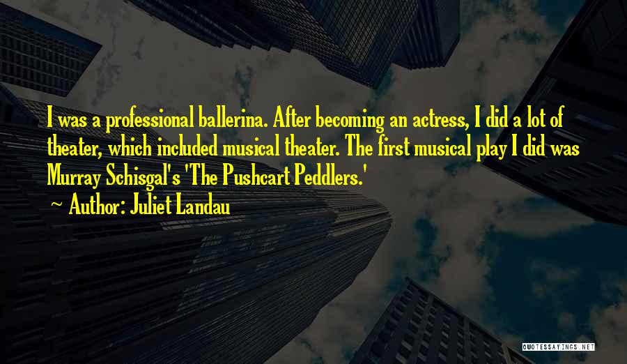 Juliet Landau Quotes: I Was A Professional Ballerina. After Becoming An Actress, I Did A Lot Of Theater, Which Included Musical Theater. The