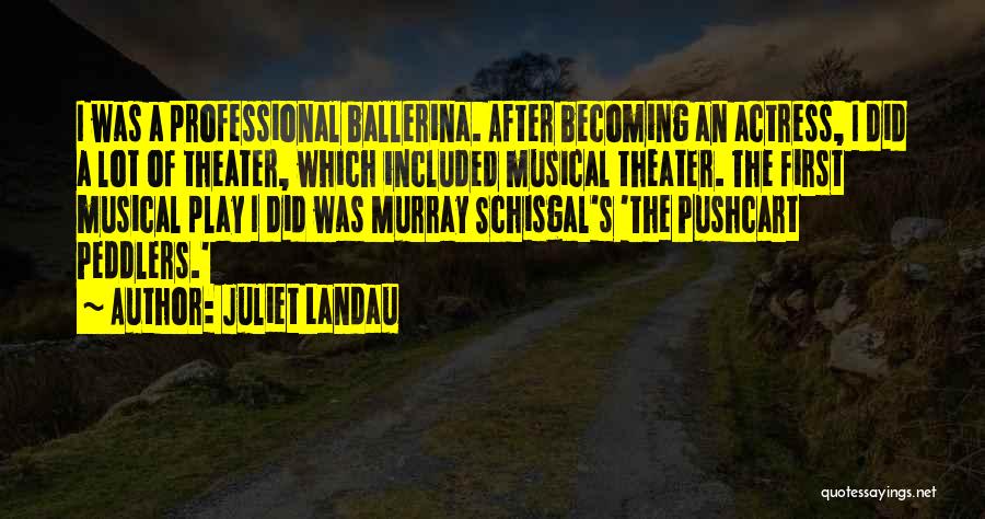 Juliet Landau Quotes: I Was A Professional Ballerina. After Becoming An Actress, I Did A Lot Of Theater, Which Included Musical Theater. The