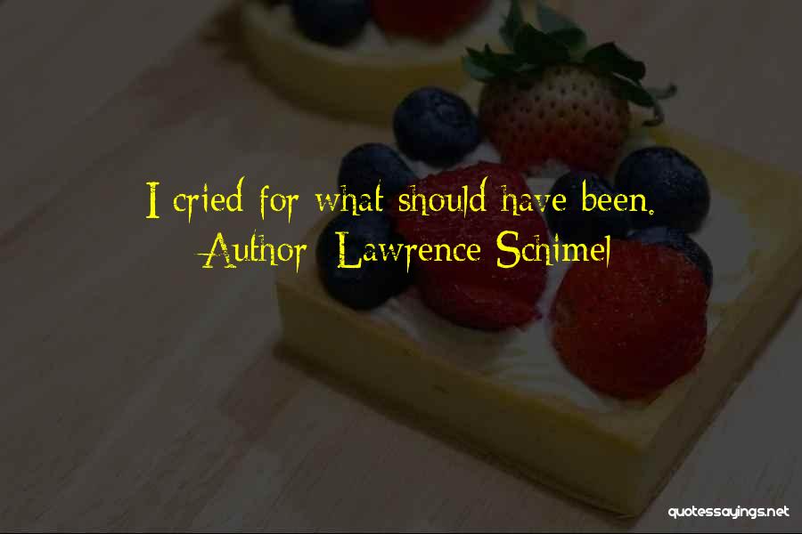 Lawrence Schimel Quotes: I Cried For What Should Have Been.