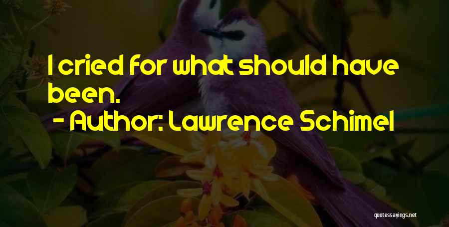 Lawrence Schimel Quotes: I Cried For What Should Have Been.