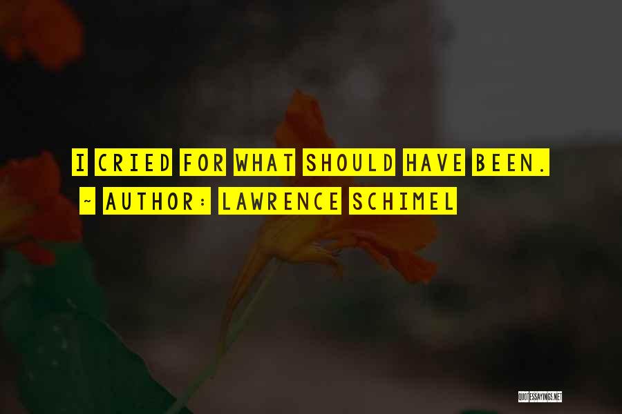Lawrence Schimel Quotes: I Cried For What Should Have Been.